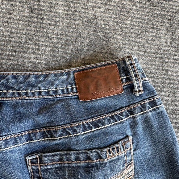Maurices Womens 11/12 Reg Blue Jeans Sequin Pocket Bootcut Medium Wash Y2K 1840 - Picture 7 of 8